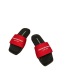 letter square head color-blocking flat-bottomed platform slippers NSHU56605