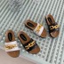 fashion metal golden chain decor slide sandals NSHU56618