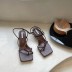 fashion square toe mid-heel stiletto sandals NSHU56623