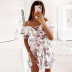 Summer Fashion Sling Print Waist Ruffle Dress NSSUO56790