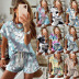 spring and summer new tie-dye gradient color short-sleeved casual sports set NSYIS56785