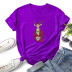 Summer deer print casual short-sleeved t-shirt NSYID56753