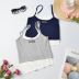 Irregular Color Contrast Stitching Slim-Fit Fake 2 Piece Camisole NSYAY56746