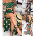 Printed Wrapped Tops Bifurcated Beach Skirt 2 Piece Set NSYIS56743