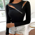new zipper sexy thin bottoming long-sleeved T-shirt NSLAI56820