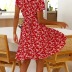 new summer sexy short-sleeved V-neck digital print short skirt NSYF56863