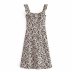 retro square neck floral skirt dress  NSAM56878
