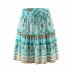 retro rayon printed suspender top & high waist skirt set NSAM56896