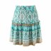retro rayon printed suspender top & high waist skirt set NSAM56896