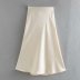 spring bloggers multicolor solid color satin skirt NSAM56897