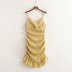 spring pleated fishtail skirt suspender dress NSAM56920
