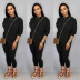 Solid Color Round Neck Thickened Casual Sweater Set NSBTY57003