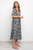 spring and summer new v-neck slim short-sleeved plaid stitching dress NSLIB57186