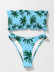 traje de baño bikini plisado con estampado de hojas NSLUT57137