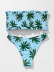 leaf printed pleated bikini swimsuit  NSLUT57137