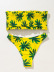 leaf printed pleated bikini swimsuit  NSLUT57137