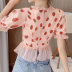 Fruit Embroidered Short Sleeve Blouse NSSUO57089