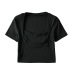 verano cuello cuadrado sección corta delgada adelgazante camiseta de manga corta NSAC57308