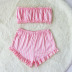 Three-Point Sexy Temptation Pink Striped Cute Pajamas Set NSYO57313