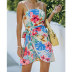 floral Print Sling Straps Irregular Dress NSJIM57367