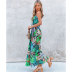 Floral Print Sleeveless Lace Up Slip Dress NSJIM57366