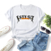 Summer letter pattern printing casual short-sleeved t-shirt clothing NSYID57347