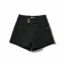 irregular two-button high waist stretch split denim shorts  NSAC57400