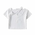 Irregular slanted shoulder hanging neck hollow sexy short-sleeved shirt  NSAC57460