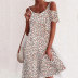 small Floral Print Loose Strapless Short-Sleeved Dress Short Skirt NSJIM57693