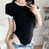 new round neck color matching tight-fitting short-sleeved top NSAC57496