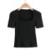 square neck short-sleeved summer new slim and thin T-shirt NSAC57512