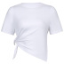 new irregular knotted short-sleeved T-shirt NSLQ57530