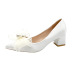 fashion chiffon bow decor thick heel crystal shoes NSZSC57545