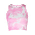 summer casual sports short sexy cropped tie-dye camisole NSRUI57568