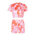 summer casual sports new short round neck tie-dye loose T-shirt ＆ short-sleeved shorts  NSRUI57570