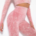 hot-selling seamless washed knitted sexy peach hip wicking yoga pants  NSNS57631