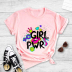 Colorblock Graffiti Girl Pwr Print Short-Sleeved T-Shirt NSYAY57681
