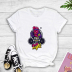 Camiseta de manga corta casual con estampado de pájaro carpintero de sonido de dibujos animados mujer NSYAY57680