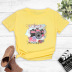 Linda camiseta de manga corta con estampado de cámara en color para mujer NSYAY57679