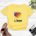 Creative colorful love text printing short-sleeved T-shirt women NSYAY57677