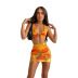 summer new halter lace sexy low-cut hip skirt set NSDLS57704