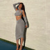 new half-body skirt fashion design sense hollow slim thin temperament skirt set NSDLS57722