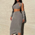 new half-body skirt fashion design sense hollow slim thin temperament skirt set NSDLS57722