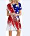 American flag print round neck dress NSYF57737
