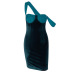 Slim sling bag hip velvet high elastic fold stitching dress NSFLY57784
