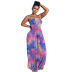 Printed Tie-Dye Cheast Wrap Dress NSMYF57838