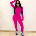 Hot Models Full-Body Solid Color Tight Sexy Jumpsuit NSMYF57862