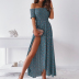 summer fashion print sexy split temperament dress dress NSJIN57896
