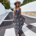 Summer Sleeveless Sling Printed Bohemian Long Dress NSJIN57890