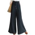 Pantalones anchos de cintura elástica con cordón de algodón NSYF57919